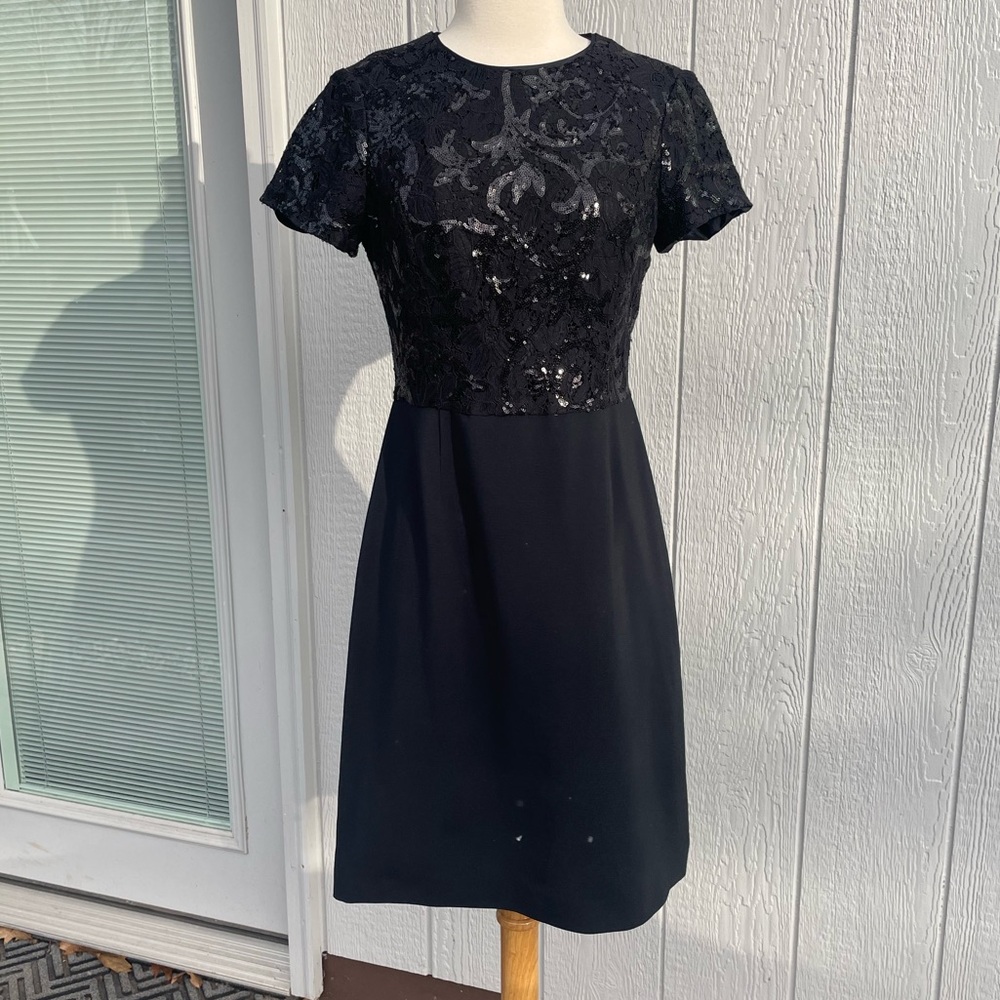 Brooks Brothers Size 4 Black Sequin Top Dress